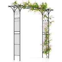 Metalen Rozenboog Tuinboog voor Klimplanten Klimsteun Tuinpoortboog Zwart