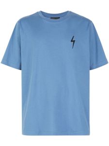 Giuseppe Zanotti t-shirt à broderies Thunderbolt - Bleu