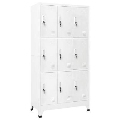 Lockerkast met 9 vakken 90x45x180 cm staal grijs