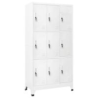 Lockerkast met 9 vakken 90x45x180 cm staal grijs