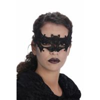 Halloween - Halloween oogmasker/gezichtsmasker - vleermuis - zwart - kant - voor dames