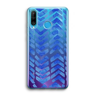 Blauwe pijlen: Huawei P30 Lite Transparant Hoesje
