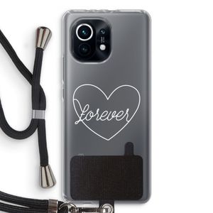 Forever heart pastel: Xiaomi Mi 11 Transparant Hoesje met koord