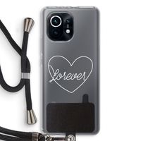 Forever heart pastel: Xiaomi Mi 11 Transparant Hoesje met koord