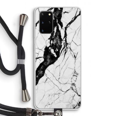 Witte marmer 2: Samsung Galaxy S20 Plus Transparant Hoesje met koord