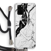 Witte marmer 2: Samsung Galaxy S20 Plus Transparant Hoesje met koord