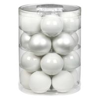 40x stuks glazen kerstballen elegant wit mix 6 cm glans en mat - Kerstbal - thumbnail