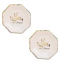 8x stuks Ramadan Mubarak thema bordjes wit/goud 23 cm