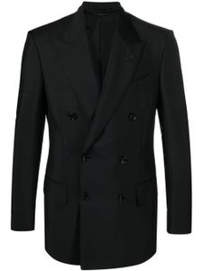 TOM FORD blazer en laine mohair à boutonnière croisée - Noir