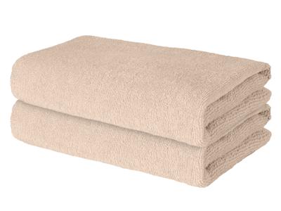 LIVARNO Set van 2 handdoeken 50 x 100 cm (Beige)