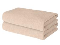 LIVARNO Set van 2 handdoeken 50 x 100 cm (Beige)