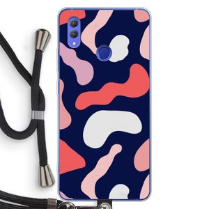 Memphis Shapes Pink: Honor Note 10 Transparant Hoesje met koord