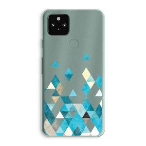 Gekleurde driehoekjes blauw: Google Pixel 5a 5G Transparant Hoesje