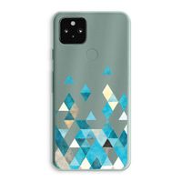 Gekleurde driehoekjes blauw: Google Pixel 5a 5G Transparant Hoesje