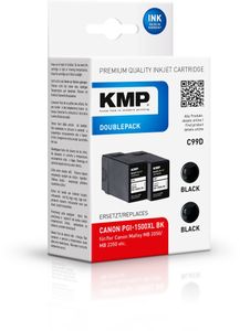 KMP Inktcartridge vervangt Canon PGI-1500BK XL Compatibel 2-pack Zwart C99D 1564,0021