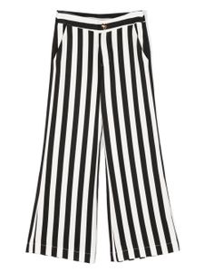 Moschino Kids pantalon évasé à rayures - Blanc