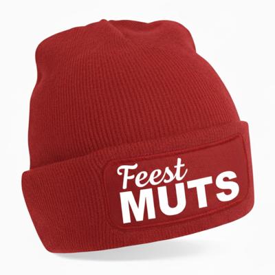 Apres ski muts voor volwassene - feest muts - rood - foute wintersport beanie