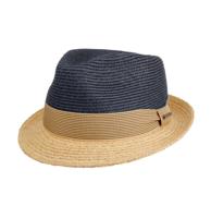 Stetson Trilby Toyo Raffia Hat Dark Blue-57 / M