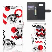 Telefoonhoesje met Naam Samsung Galaxy S8 Plus Skull Red | Portemonnee hoesje