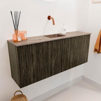 Toiletmeubel Mondiaz Joya Dlux | 100 cm | Meubelkleur Shadow | Faye wastafel Arena Wasbak Midden | Zonder kraangat(en)