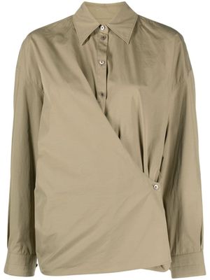 LEMAIRE chemise-cache-cœur Twisted en coton - Vert