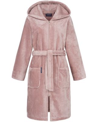 Morgenstern Morgenstern Damesbadjas met capuchon Donna poederroze Maat XL