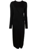 TOTEME robe mi-longue en laine à détail noué - Noir TOTEME robe mi-longue en laine à détail noué - Noir