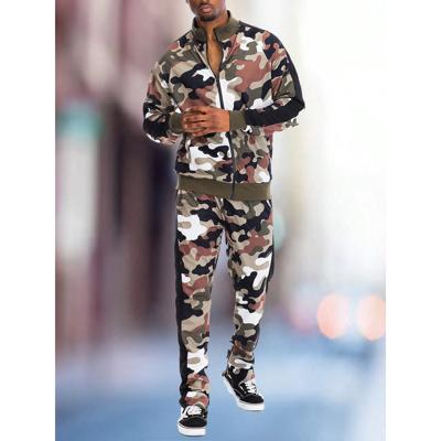 Men's Red Camo Zip Up Lightweight Two-Piece Tracksuit Set Green / S