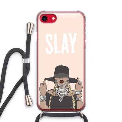 Slay All Day: iPhone SE 2020 Transparant Hoesje met koord