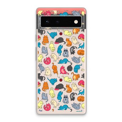 Kleurrijke katten: Google Pixel 6 Transparant Hoesje