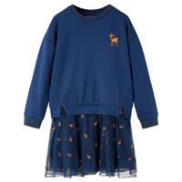 VidaXL Kinderjurk met lange mouwen 104 marineblauw