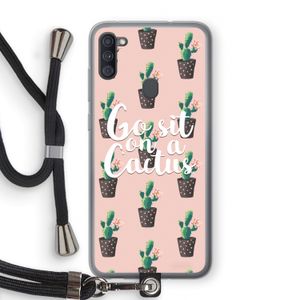 Cactus quote: Samsung Galaxy A11 Transparant Hoesje met koord