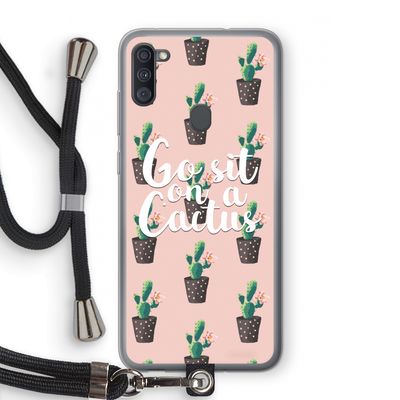 Cactus quote: Samsung Galaxy A11 Transparant Hoesje met koord