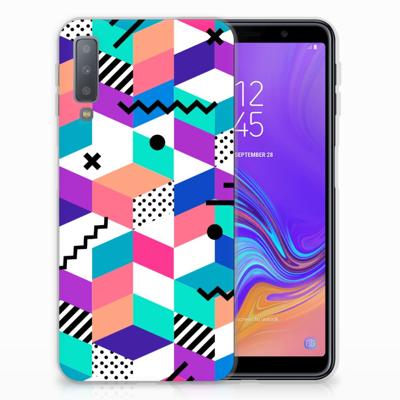Samsung Galaxy A7 (2018) | TPU Hoesje | Blokken Kleurrijk