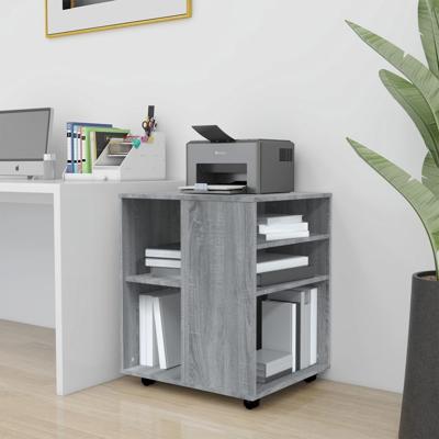 Rolkast 60x53x72 cm bewerkt hout grijs sonoma eiken