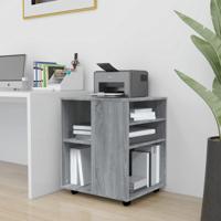Rolkast 60x53x72 cm bewerkt hout grijs sonoma eiken