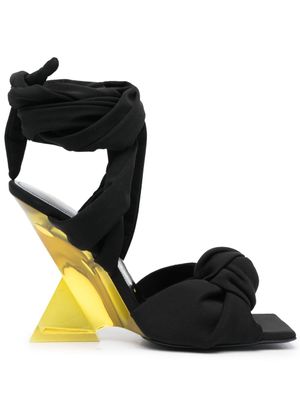 The Attico sandales Duse 85mm à talon biseauté - Noir