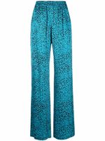 Golden Goose pantalon droit à imprimé léopard - Bleu