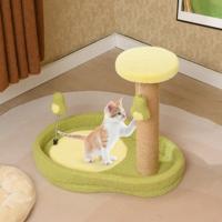 Kattenbed met Avocado-Thema Gevoerde Zitstok Veerspeelgoed Jute Krabpalen Brede Antislipbodem en Klimrek voor Katten