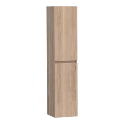 Brauer Joy - Hoge Kast - 160 cm - 2 Deuren - Greeploos - Links of Rechtsdraaiend - Lamellen Eiken Naturel