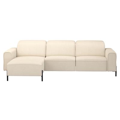 Leen Bakker - Hoekbank Dave Links - Elektrisch Verstelbaar - Stof - Crème - 172x275x79 Cm