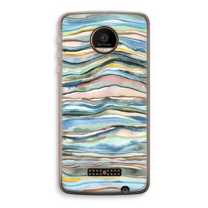 Watercolor Agate: Motorola Moto Z Force Transparant Hoesje