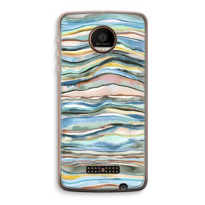Watercolor Agate: Motorola Moto Z Force Transparant Hoesje
