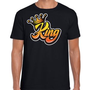 Zwart koningsdag King t-shirt voor heren