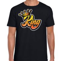 Zwart koningsdag King t-shirt voor heren