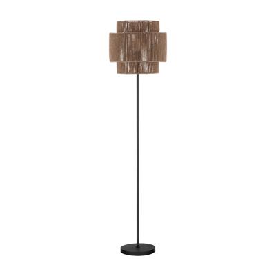Lyora VloerlampLito zwart en rotan - 9001081