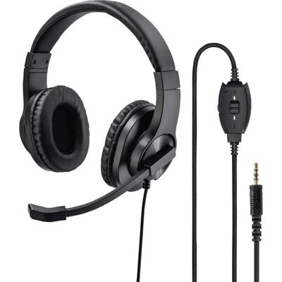 Hama Over Ear headset Computer Kabel Stereo Zwart Volumeregeling, Microfoon uitschakelbaar (mute)