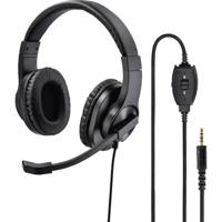 Hama Over Ear headset Computer Kabel Stereo Zwart Volumeregeling, Microfoon uitschakelbaar (mute) - thumbnail