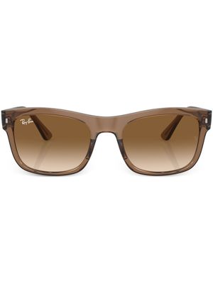 Ray-Ban lunettes de soleil carrées à plaque logo - Marron