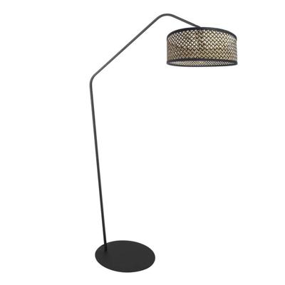 Steinhauer VloerlampZig-Zag zwart met rotan kap Ø 40cm - 4238ZW